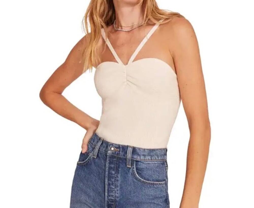 Favorite Daughter Cream Layla Tank Top - Women's Large knit